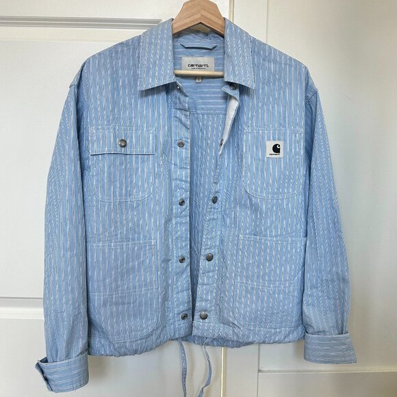 Carhartt WIP Women's Nota Shirt Jacket in Light Blue | Size Small - Picture 1 of 10